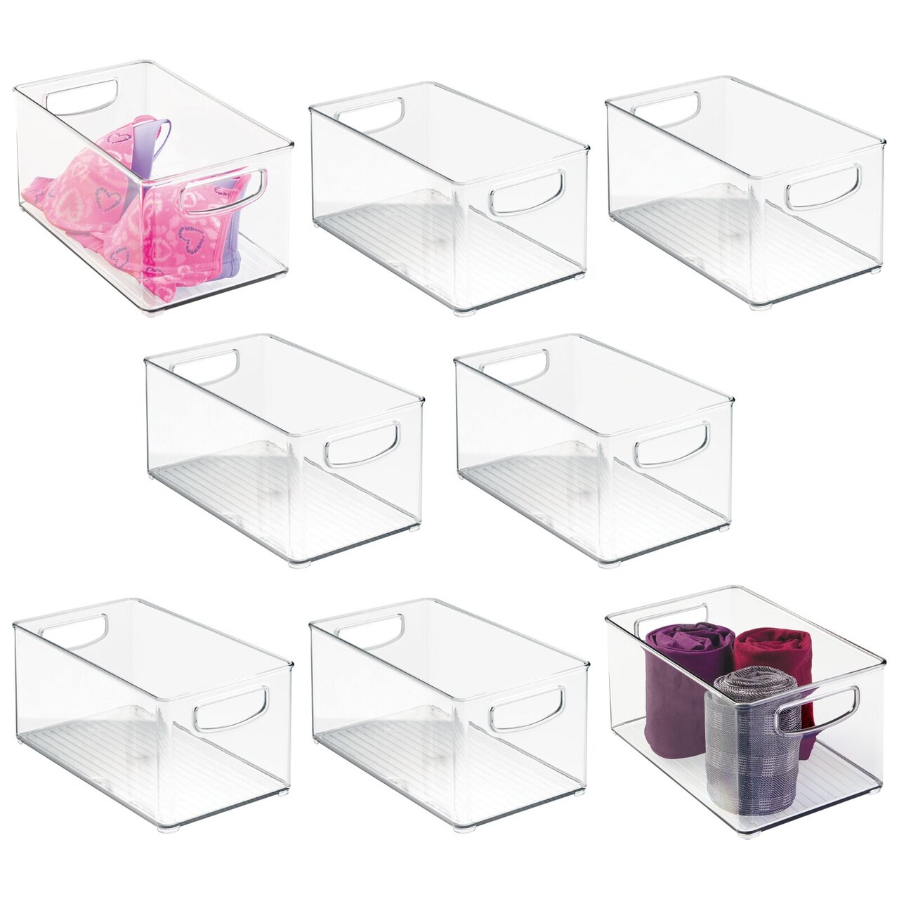 mDesign Plastic Home Closet Storage Organizer Bin with Handles